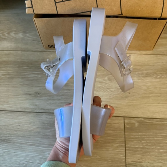 Melissa Sandals lilac pearl blue Purple iridescent shoes strappy y2k sz 7 - Picture 7 of 12